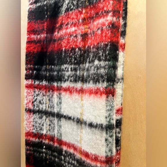 NEW RALPH LAUREN LRL COLCHA Jete Plaid blanket 54” x 72” throw red black white - Picture 3 of 5
